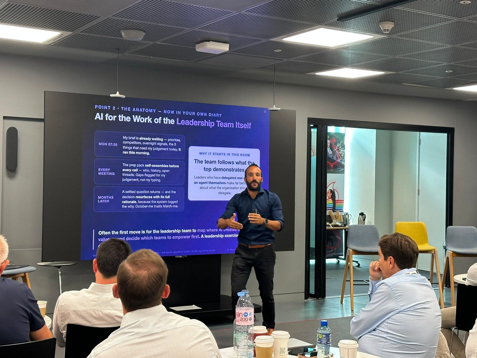 Bruno presenting to the Vodafone Business UK leadership team