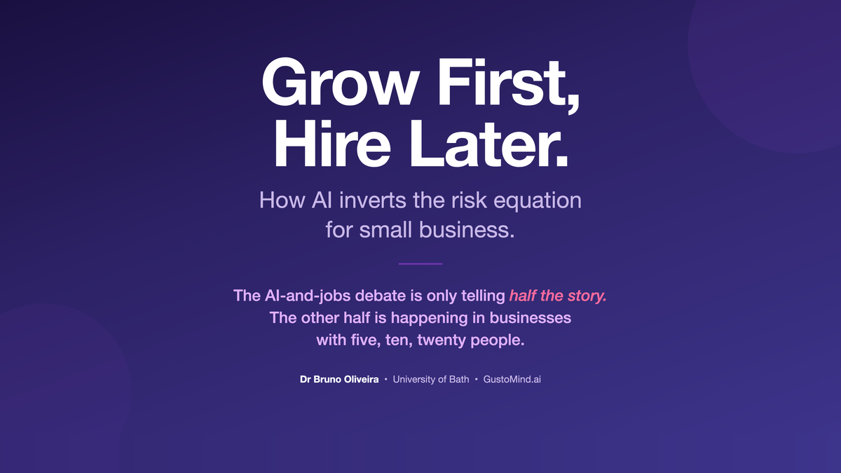 Grow First, Hire Later: How AI Inverts the Risk Equation for Small Business