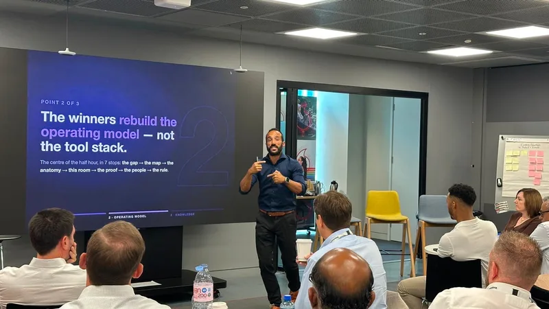 Dr Bruno Oliveira presenting to the Vodafone Business UK leadership team: the winners rebuild the operating model, not the tool stack